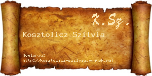 Kosztolicz Szilvia névjegykártya
