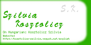 szilvia kosztolicz business card